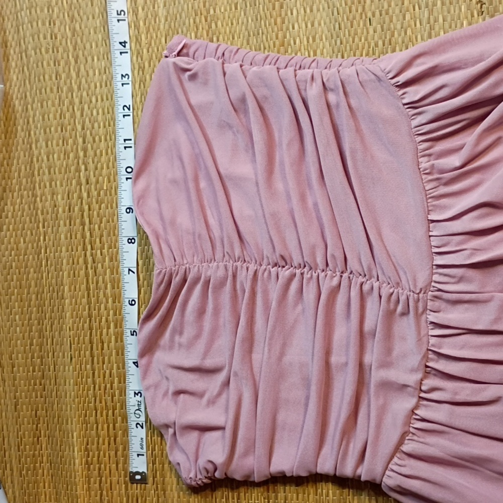 Strapless Ruched Maxi Dress in Soft Pink - Picture 12 of 14